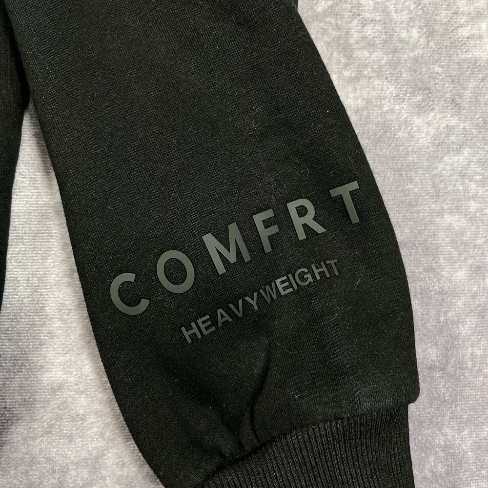 Comfrt Hoodie Youth Large Black Pullover Fleece Sweatshirt Kangaroo Pocket Logo - Picture 5 of 9